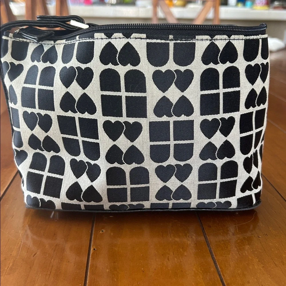 Stylish Black and Pink Heart Patterned Women's Bag